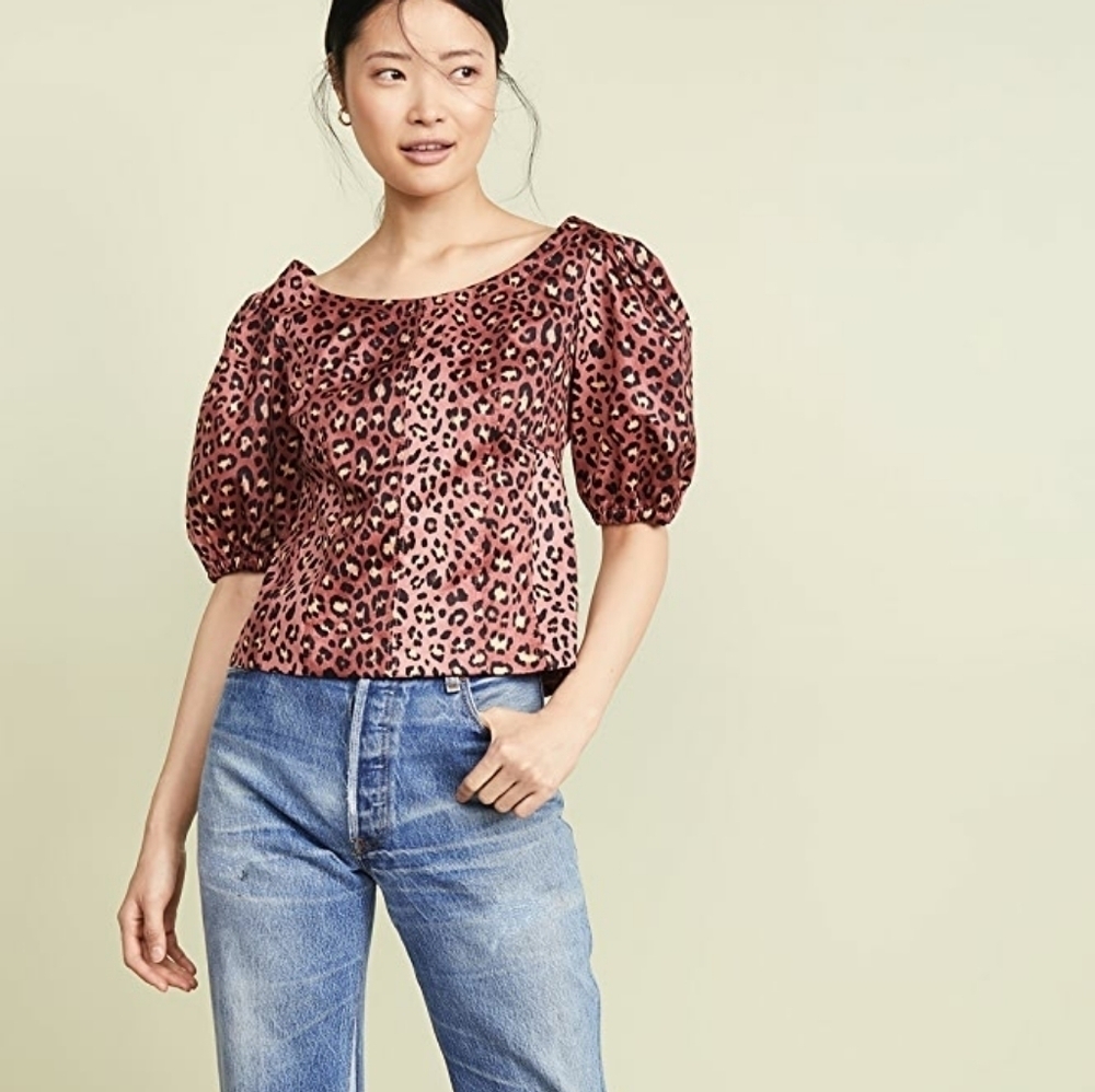 Rebecca Taylor Leopard Top size 00 NWT